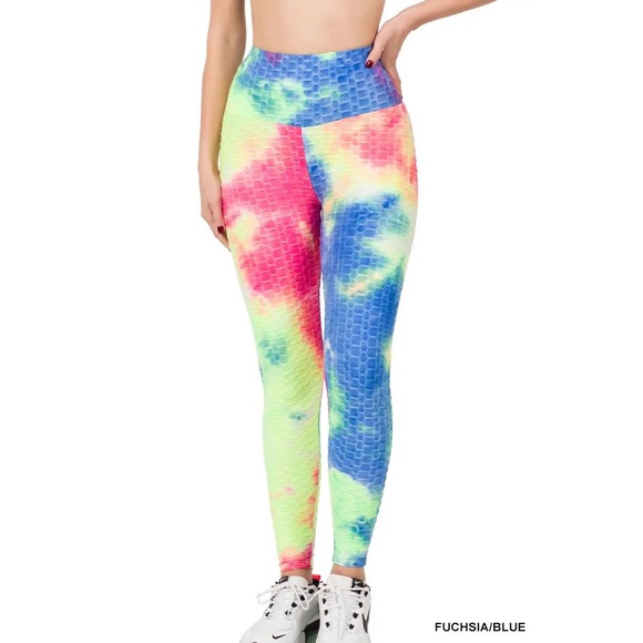 $13 X-LARGE Tie Dye Honeycomb High Waisted Leggings - Picture 1 of 2